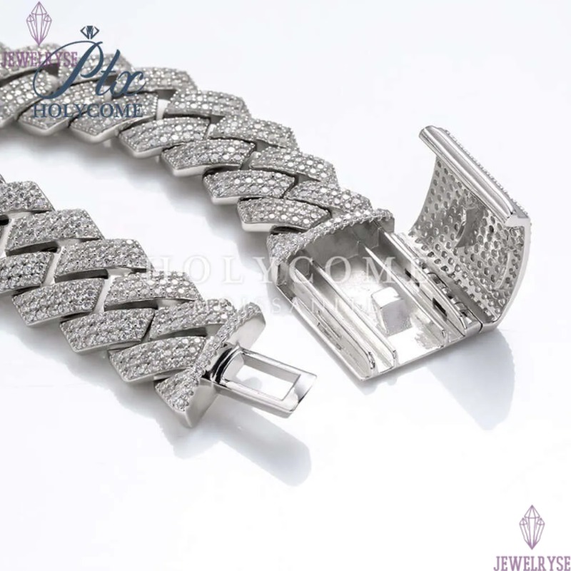 necklace moissanite chain GRA 925 Silver Ice Out 12mm 15mm 18mm 20mm VVS Diamond Cuban Link Chain Mens Moissanite Rapper hip hop chain Cuban Link