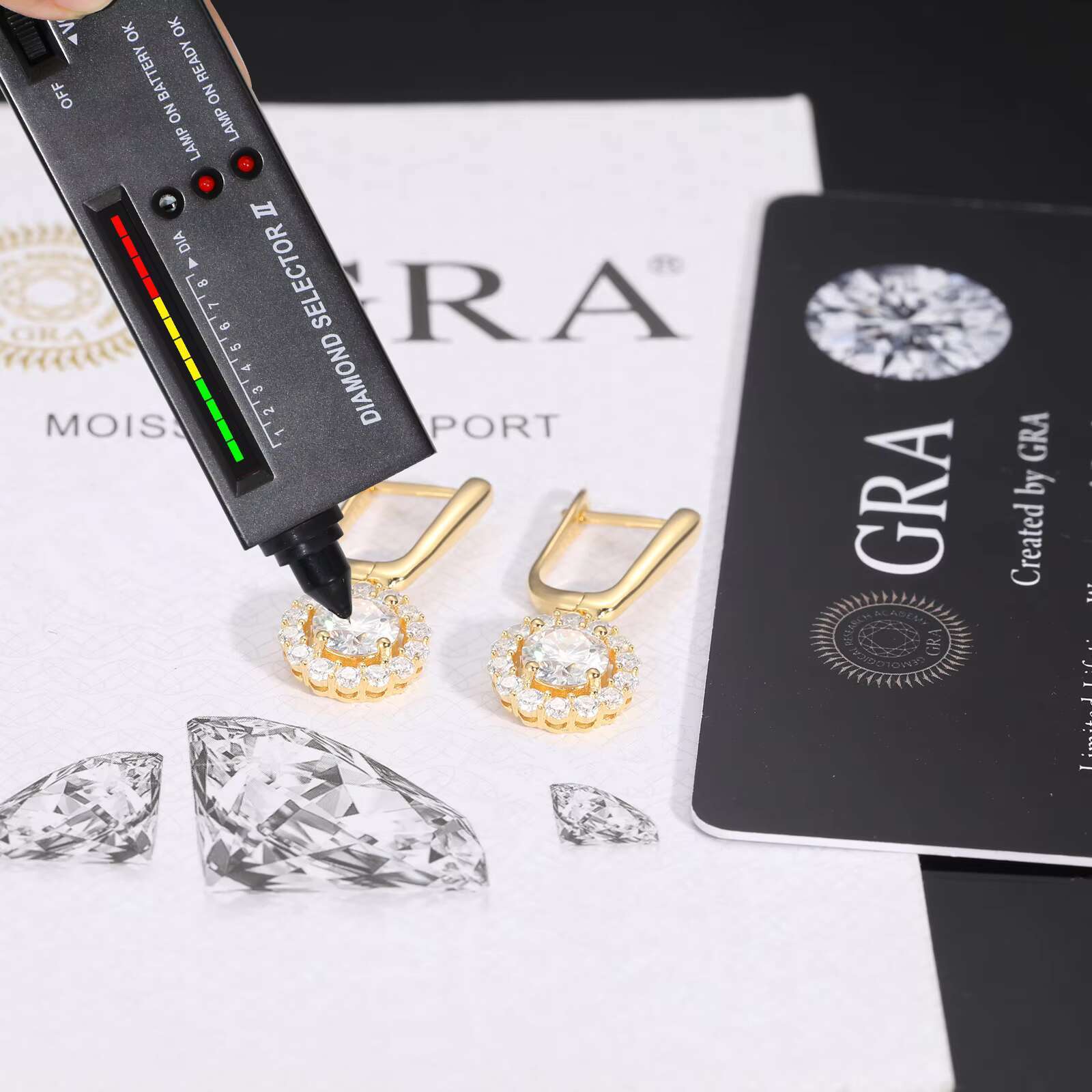 925 Sterling Silver Earrings VVS Moissanite Diamond Halo Drop Fashionable Fine Hoop Rappers Style for Men Women Wedding Jewelry