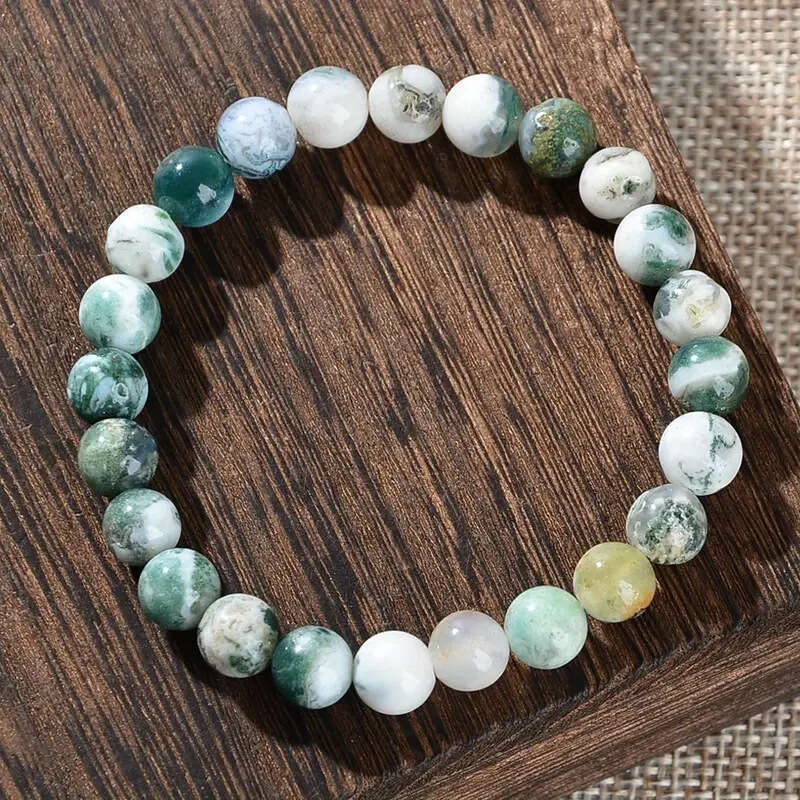 Temu's new hot selling natural stone Indian agate bracelet, high-end sports unisex bracelet