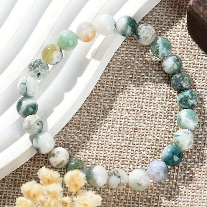 Temu's new hot selling natural stone Indian agate bracelet, high-end sports unisex bracelet
