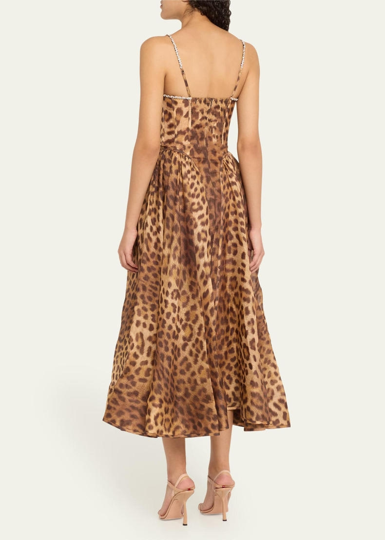 ZIM 2025 Leopard Print dress Fashion Week Show Customized Fashion Tailored clothing womens Fashion Paris.M347