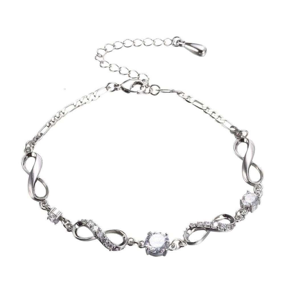 Japanese Korean fashion personality 8-type bracelet jewelry for girls, simple and versatile ankle chain