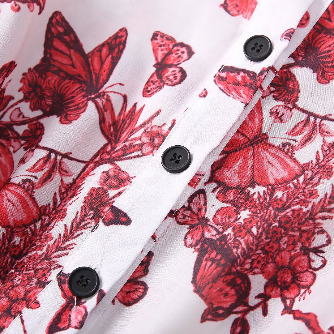 Di0r 2025 Butterfly print dress Fashion Week Show Customized Fashion Tailored clothing womens Fashion Paris.M331