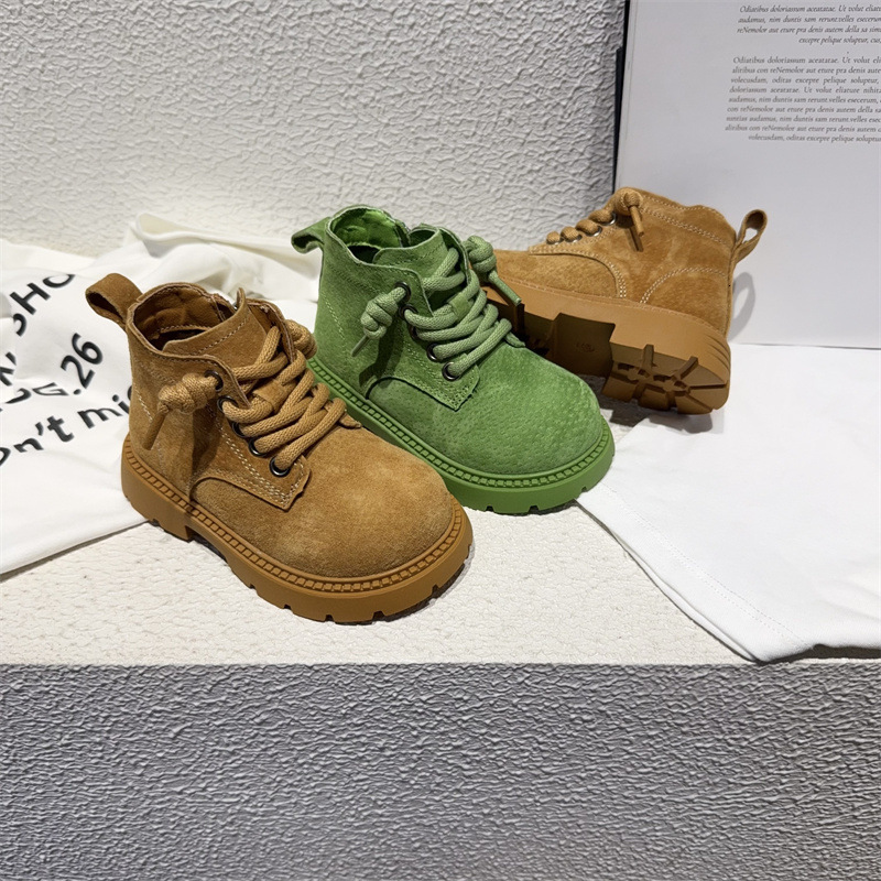 designer shoes Boys and Girls Autumn Winter Martin Boots Fashion Soft Sole Non Slip Toddler Kindergarten Baby Short Boots New Leather Shoes
