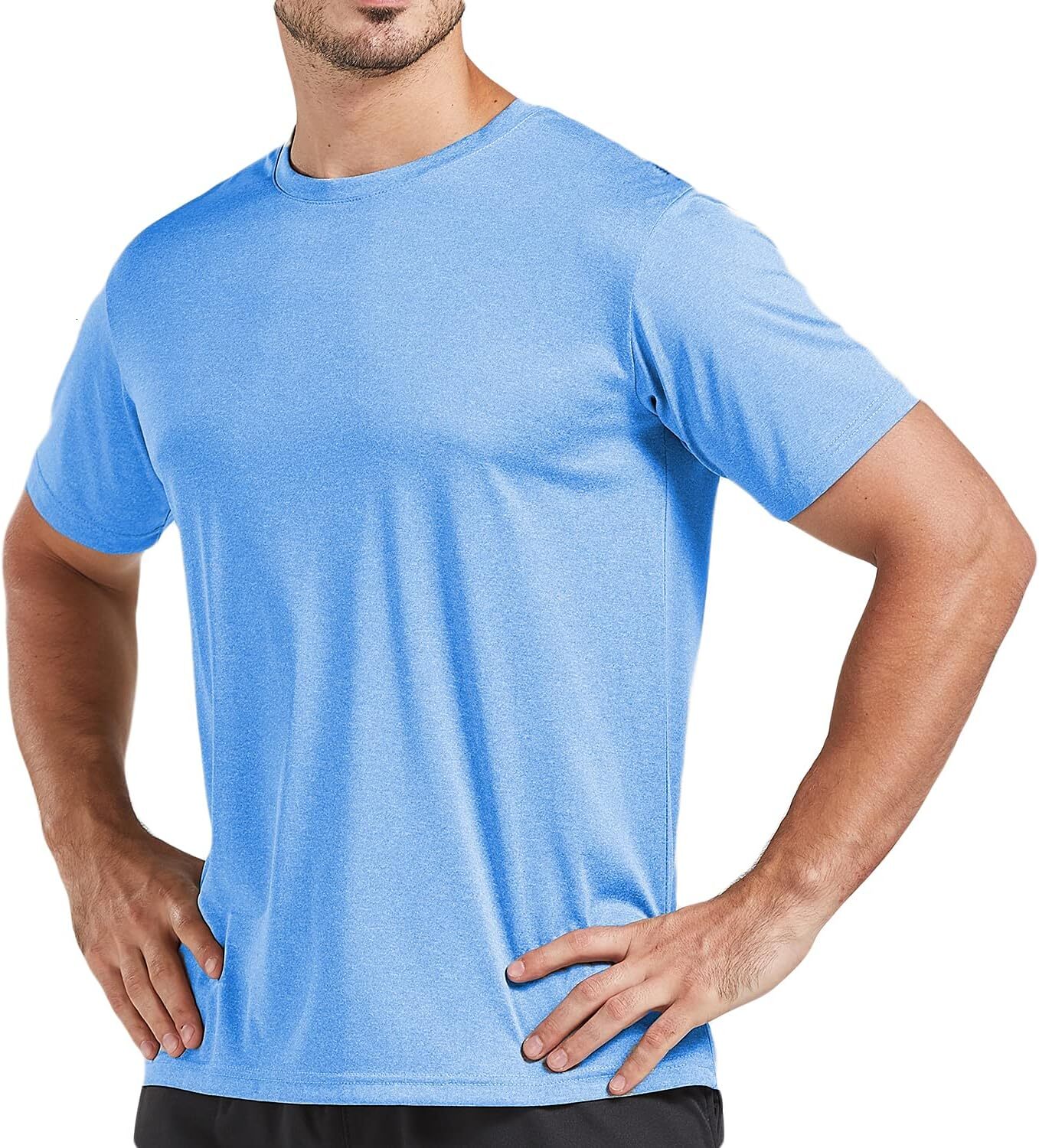 5 Pack Men's Dry Fit T Athletic Running Gym Workout Short Sleeve Tee Shirts for Men