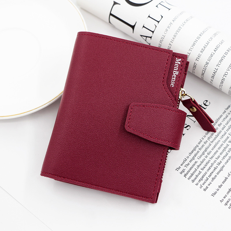 Designer Wallet Korean Version New Women S Wallet Short Simple Button Zipper Coin Purse Solid Color Hand Held Bag Card Bag Luxury Wallet Key Pouch
