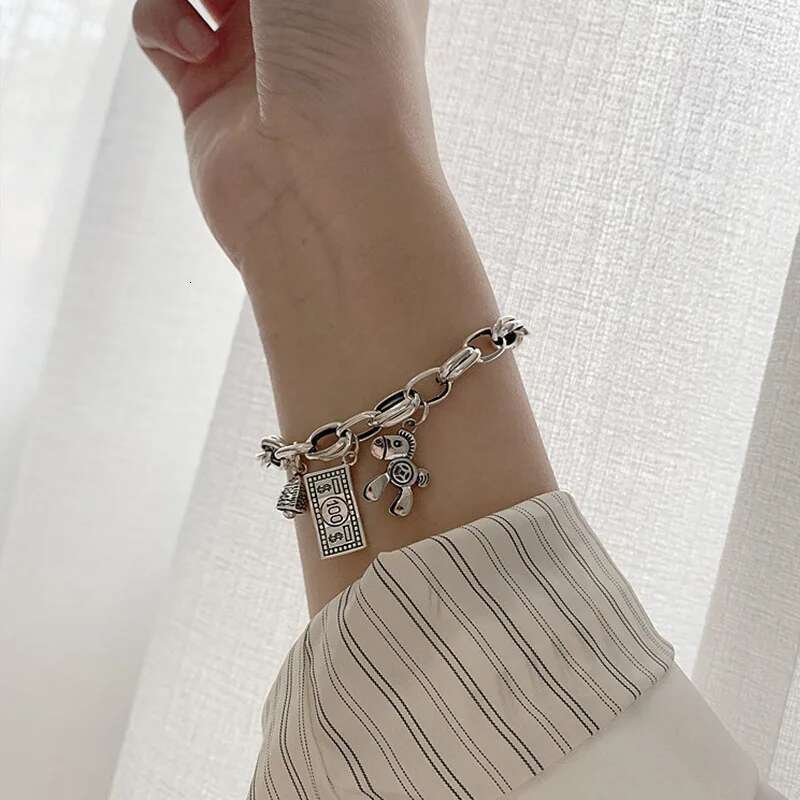 Personality Lovely Horse Fish Head & Dollar Tag Thai Sier Ladies Bracelet Jewelry Women Cheap Gifts
