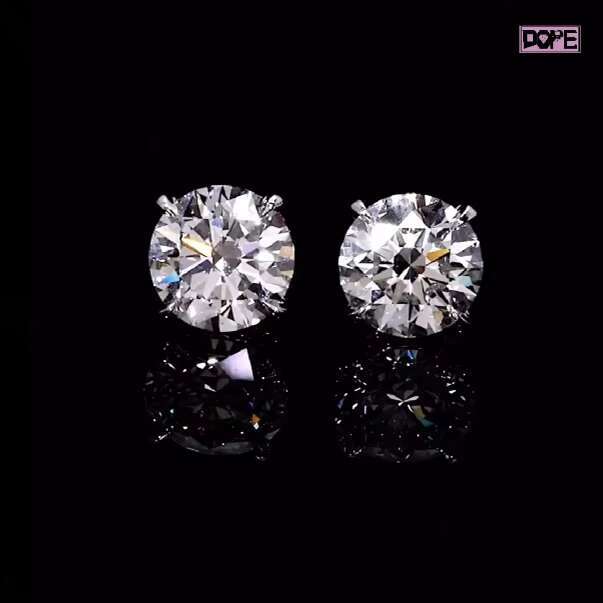 Fine Earrings 6.5mm Hidden Halo Women Studs Hiphop 925 Silver Claw Setting Round VVS Moissanite Earrings