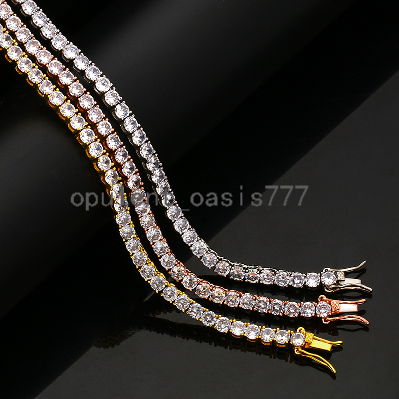 4mm Tennis Chain Hip Hop Custom 925 Sterling Silver Mens moissanite Diamond Iced Out Tennis Chain Necklace moissanite Tennis Chain Necklace