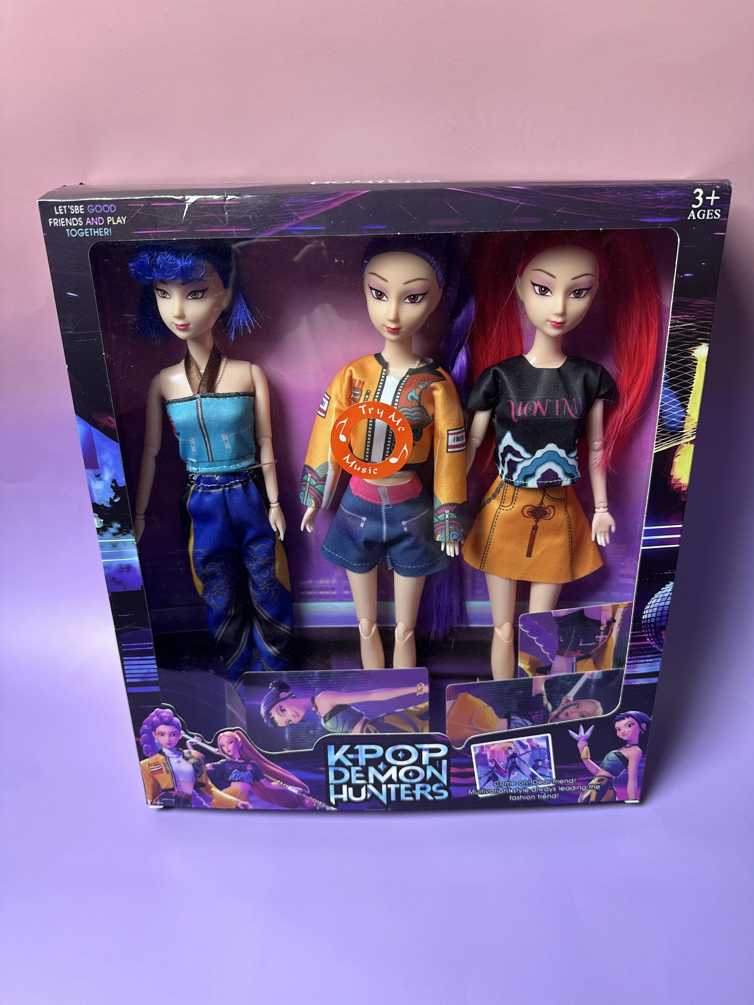 Kpop Demon Hunters 3-Pack Action Figure Dolls - Rumi Mira Zoey DIY Plastic Toys with Music Collectible Kpop Gift for Girls 3 251121