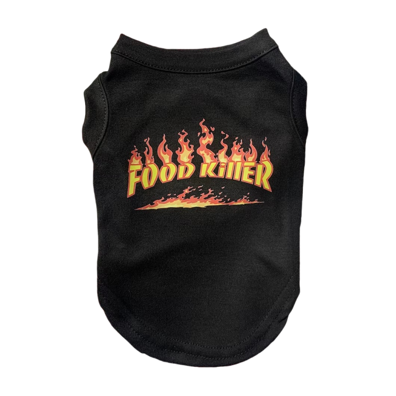 Pets Clothes Shirts, Cool Flame Letter Print Dog T Shirt Vest, Imitating Design Soft Breathable Trends Pet Apparel, Summer Dog Vest for Small Medium D