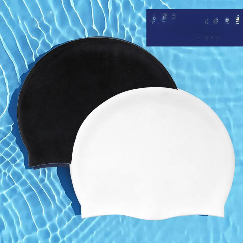 Professional silicone waterproof adult style men's swimming girls, black diving cap for women