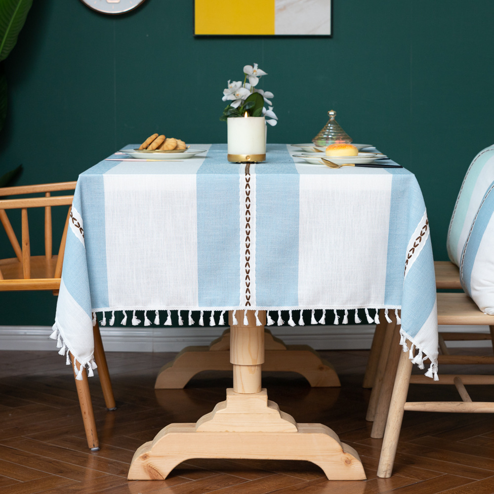W04 modern simple tablecloth imitation cotton and linen fabric home tablecloth ins coffee table mat picnic mat home tablecloth