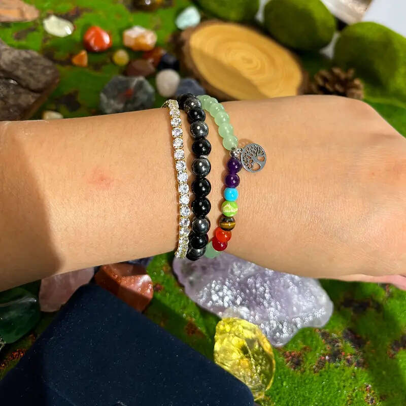 Temu Xiyin TK obsidian chalcopyrite fashionable crystal bracelet