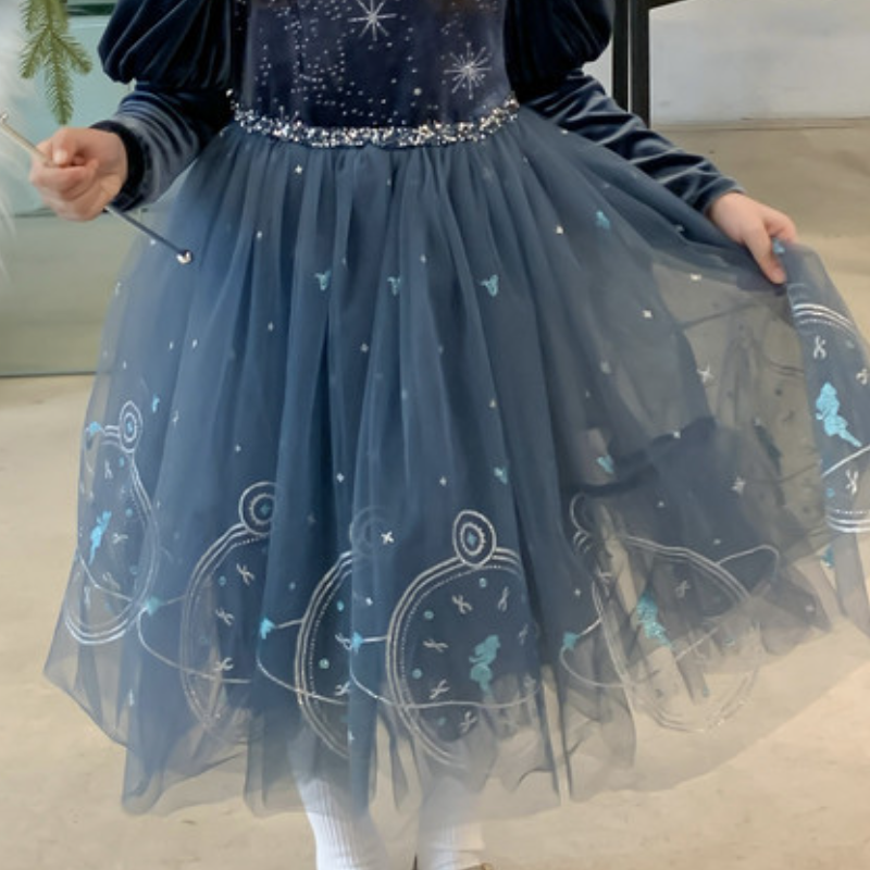 DISNEY kids designer clothes Frozen baby clothes Princess Elsa Spring and Autumn style dress for children outfit for one-year-old baby girl