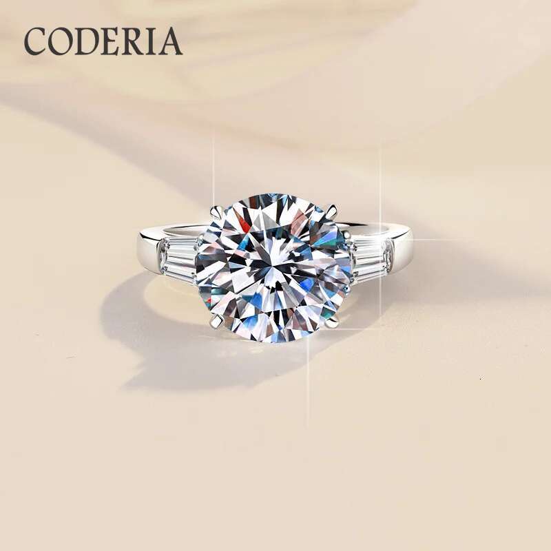 5 Carat D Color GRA Certified Moissanite Ring Women Wedding Jewelry VVS 3EX Cut Round Diamond Rings Engagement Gift