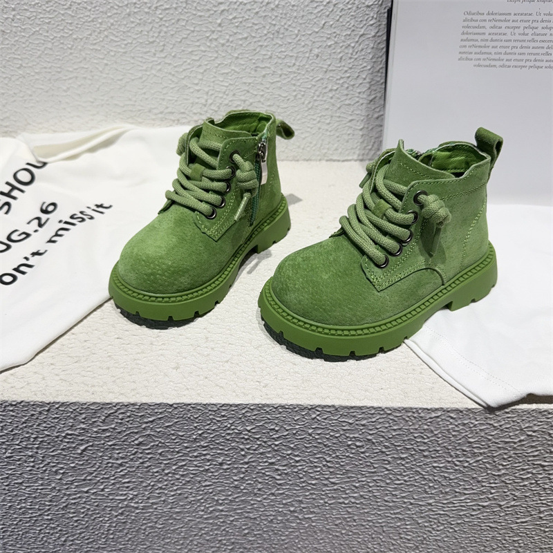 designer shoes Boys and Girls Autumn Winter Martin Boots Fashion Soft Sole Non Slip Toddler Kindergarten Baby Short Boots New Leather Shoes