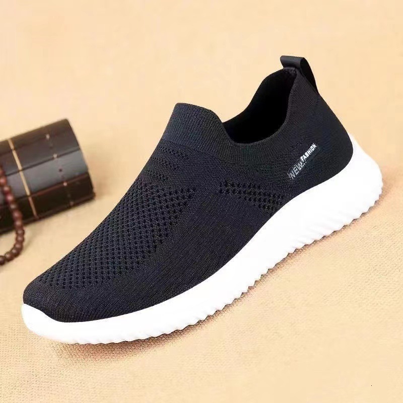 Spring Summer One Step Casual Flat Heel Men S Sock Mouth Flyknit Breathable Sports Shoes Ddmysaturn