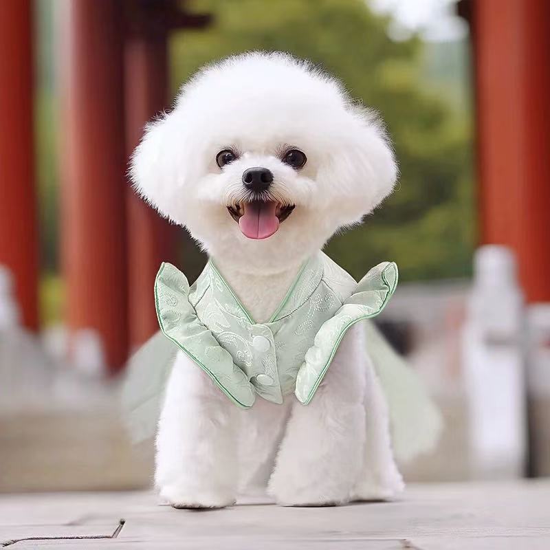 T00108Dog clothes pet skirt spring and summer princess skirt Bichon Teddy small dog 2025 new thin Hanfu cheongsam
