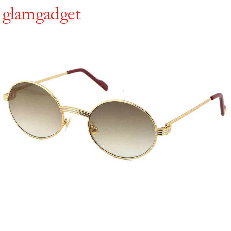 Wholesale Larger 1186111 Metal Sunglasses Exquisite Both men and women Adumbral Glasses UV40 Lens Size:55-22-140mm sier gold frame Eyewear Round Eyegl