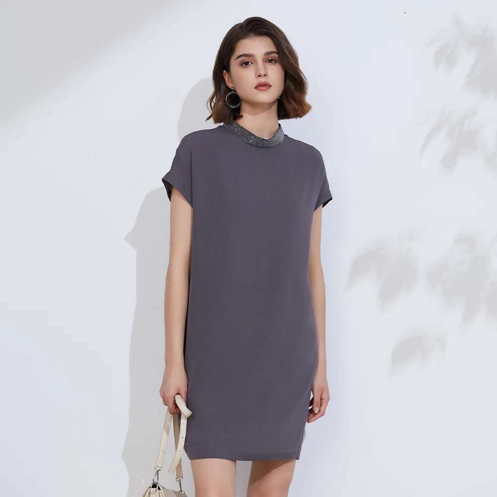 K2297l Free Shipping 100% Silk Dress Summer Casual High-Quality Dresses Women Lady Elegant