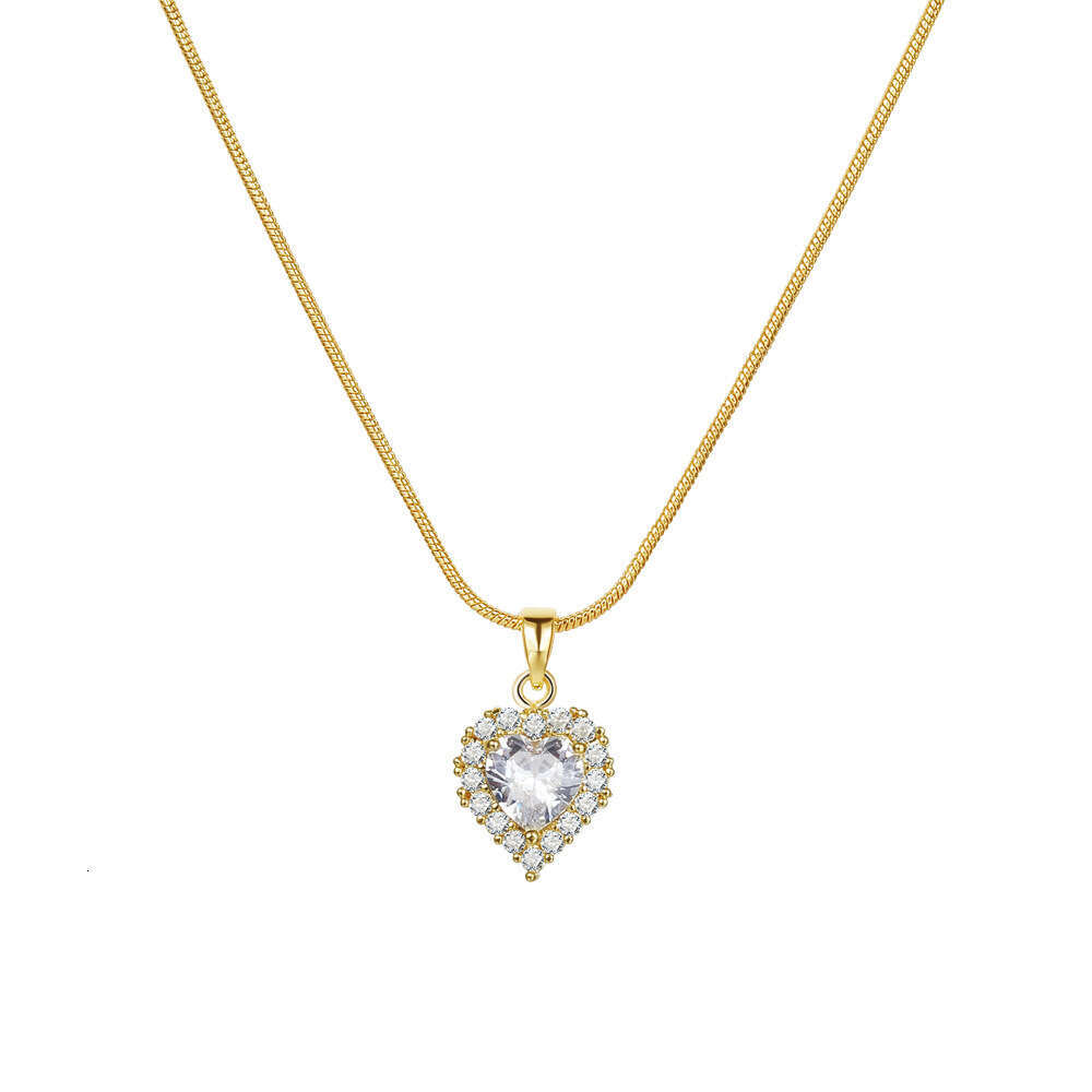 Love Suower Copper Set Zircon Necklace for Women, Light , Small Popular, High Grade, Collar Chain, Sweet and Versatile Jewelry