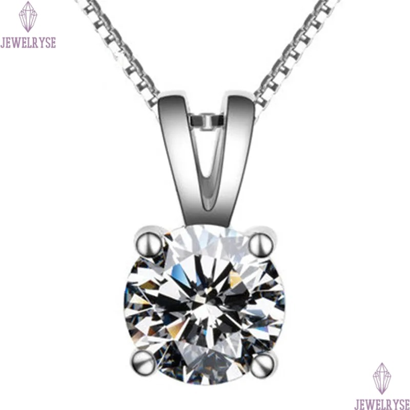 Choucong Brand Four Claw Pendant Luxury Jewelry 925 Sterling Silver Solitaire 5A Cubic Zircon CZ Diamond Gemstones Party Women Wedding Clavicle Neckla