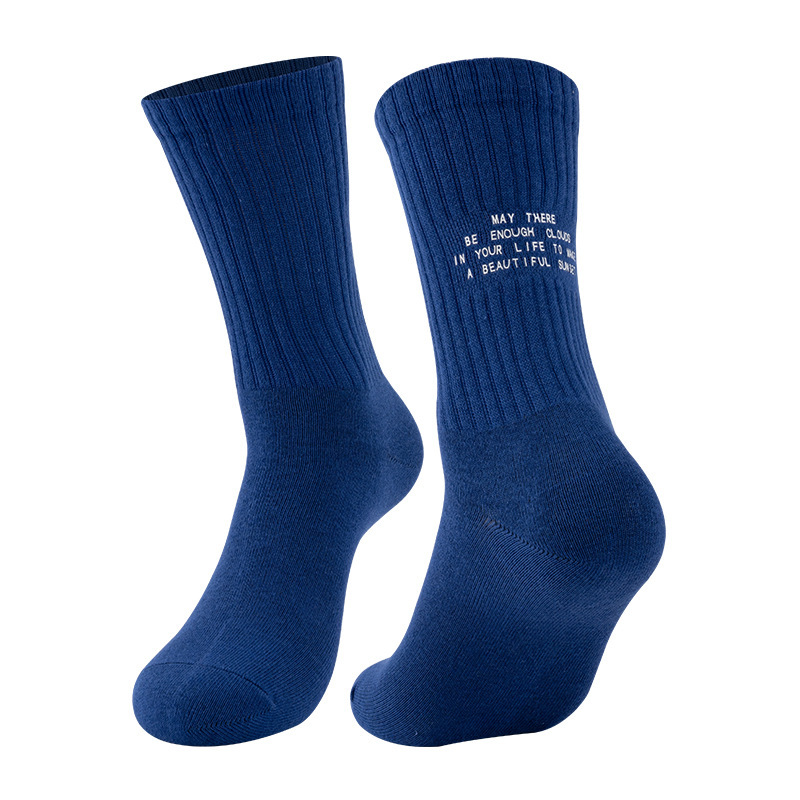 Summer anti slip letter men's long thin sports basketball socks, sweat absorbing, breathable, odor proof mid tube socks