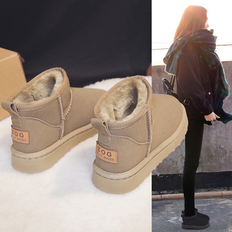 New Design Thick-soled anti-slip snow boots for women 2025 New winter warm bread shoes one-step fleece and thickened cotton shoes Free shipping