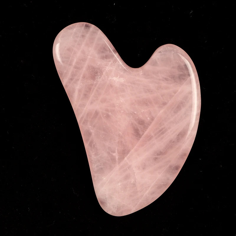 Heart Guasha Stone Face Rose Quartz Jade Massage Tool Chin Nose Scraping Board Massage Facial Health Care Skin 250424