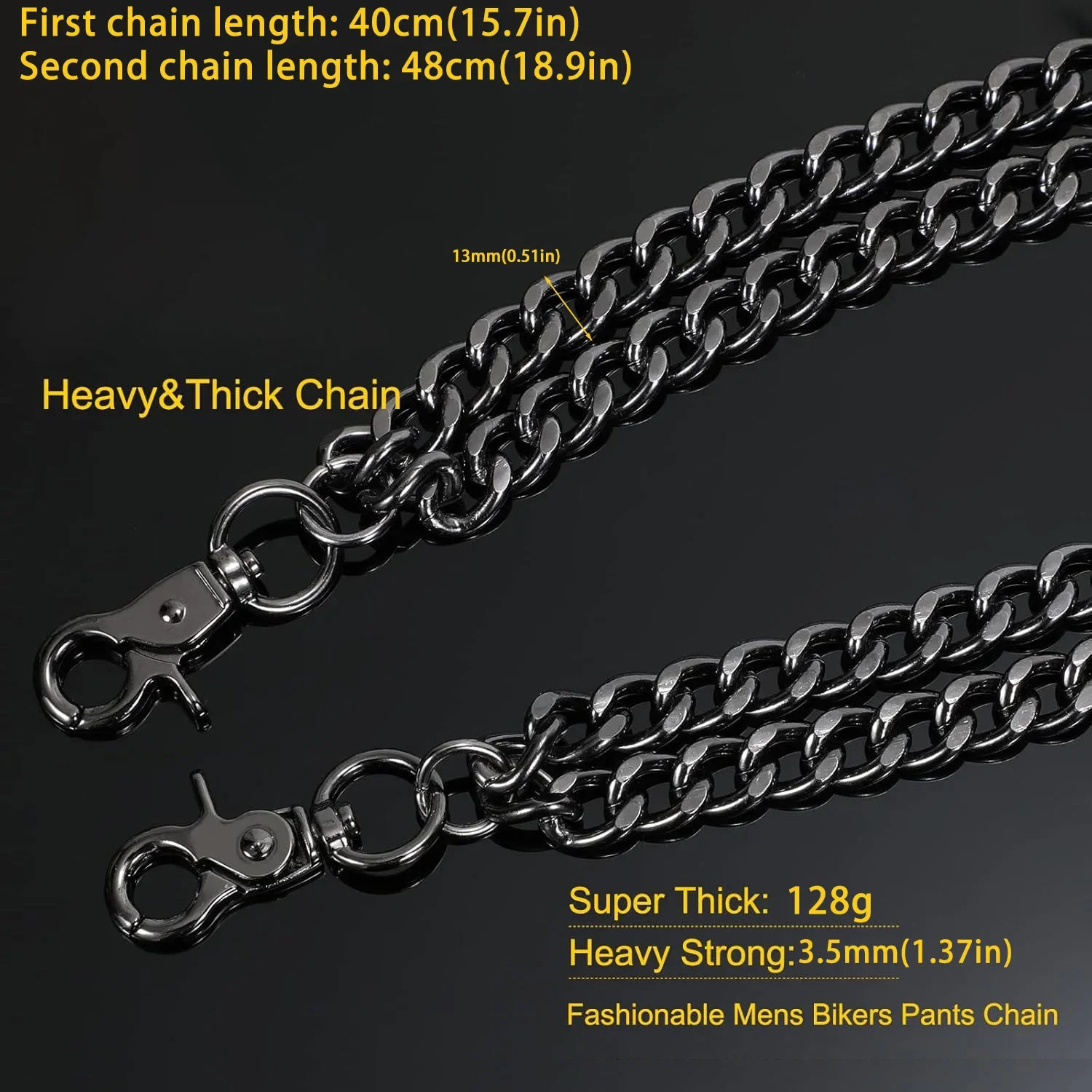 Wallet Chain for Men Women Long Pocket Keychain with Lobster Clasps for Keys Wallet Jeans Pants Belt 250428