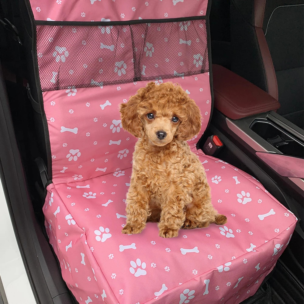 Durable scratch resistant dog seat cover for front seats with mesh pockets suitable for trucks and SUVs 250427