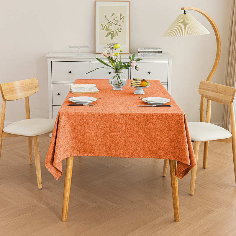 T0440 tablecloth waterproof, dustproof, anti-static rectangular washable tablecloth universal for all seasons bamboo hemp household coffee table cover