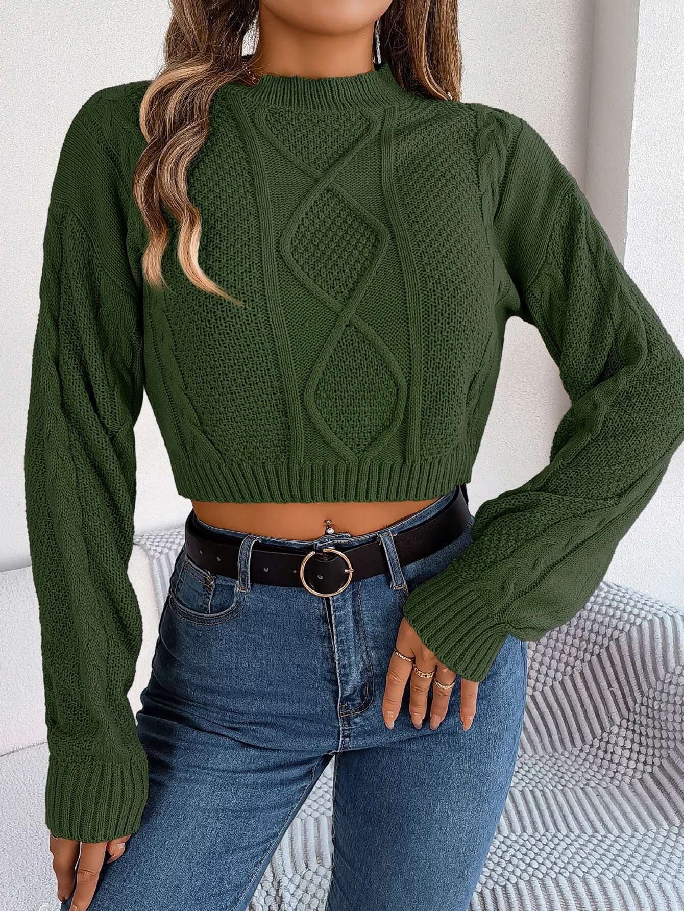 Autumn spring Solid Short Sweater Casual Knitted Long Sleeve Pullover Women Clothing Crop Top Gray Army Green Red fashion clothing women