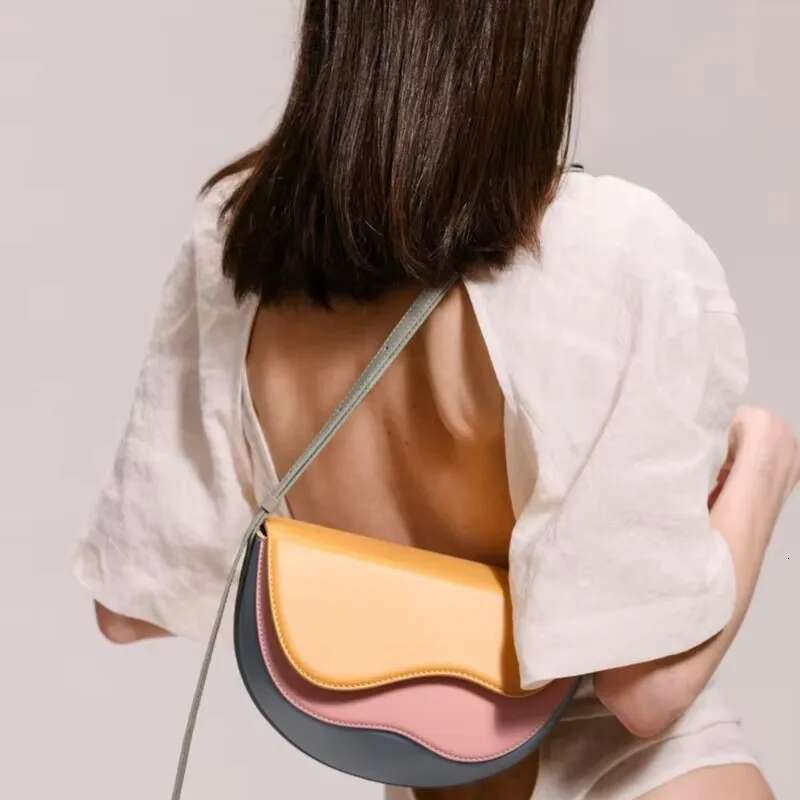 New Saddle Bag Shoulder Crossbody Bags for Women Hit Color Patchwork Bolsa Niche Underarm Bolsas Small Square Bolsos Mujer
