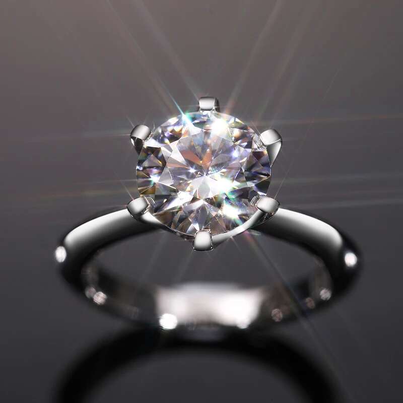GRA Certified 0.5-5CT Moissanite Ring VVS1 Lab Diamond Solitaire Ring for Women Engagement Promise Wedding Band Jewelry Gifts