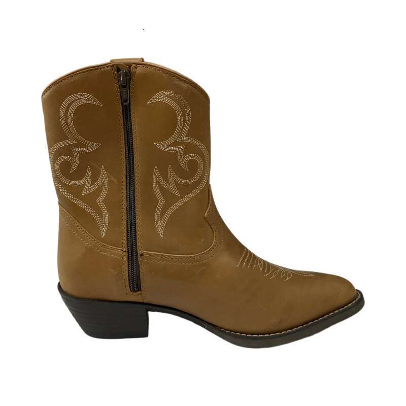 Chic Embroidered Brown Cowboys' Shoes: Perfect Fit for Fashionable Gentlemen Okimoz