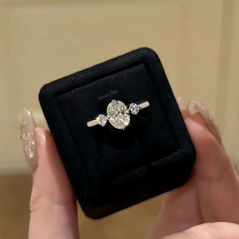 Oval 2 Carat 7*9mm Moissanite Wedding Ring Women Luxury Engagement Jewelry Pass Diamond Test 925 Sterling Silver Rings