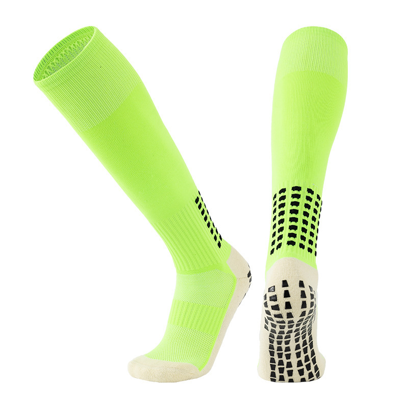 Football men's long tube square glue anti slip thick towel bottom over knee student training sports socks