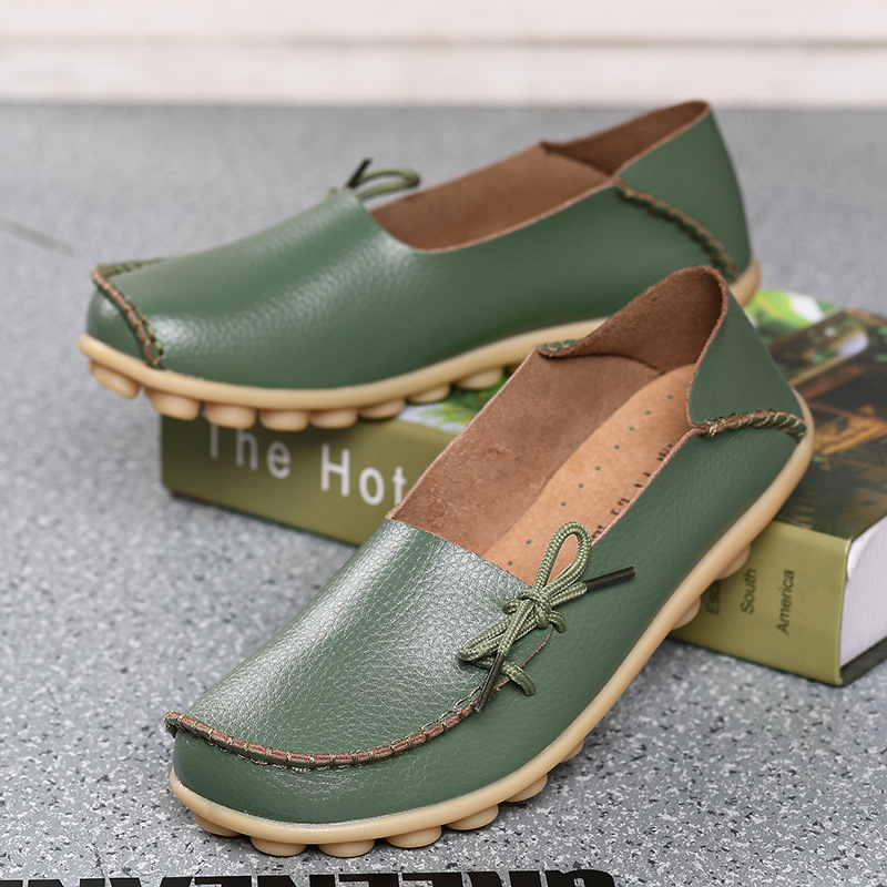 Large Size Two Layer Leather Breathable Anti Slip Mother S Cow Tendon Sole Shallow Mouth Women S Shoes Sandals Flat Nurse S Shoes Ddmysaturn
