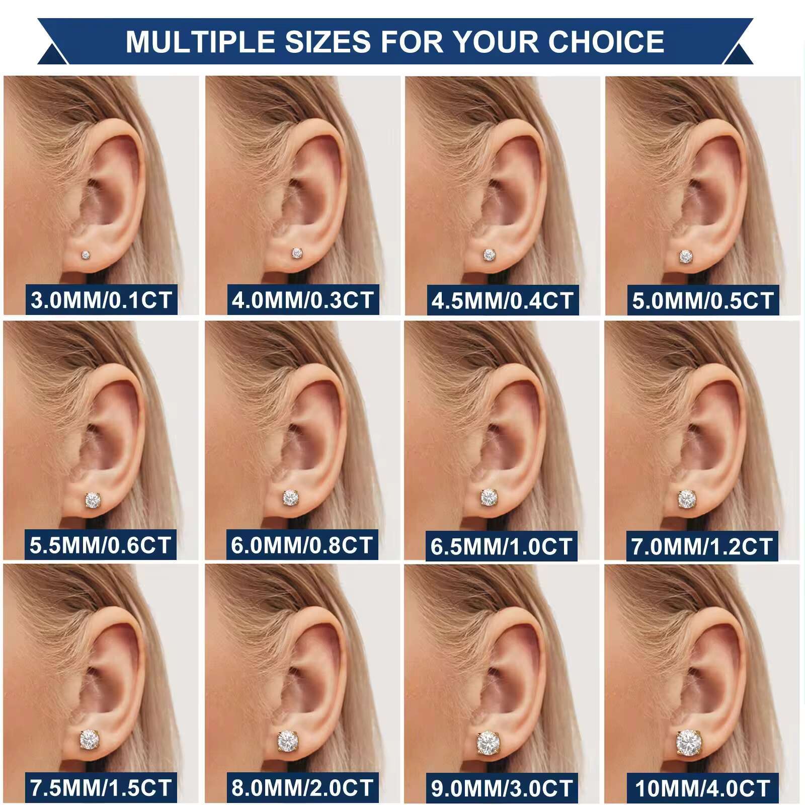 Fashion Lab Created Diamond Jewelry Design S925 Sterling Silver Custom Classic Gifts for Women Men Zircon Fine Stud Earrings