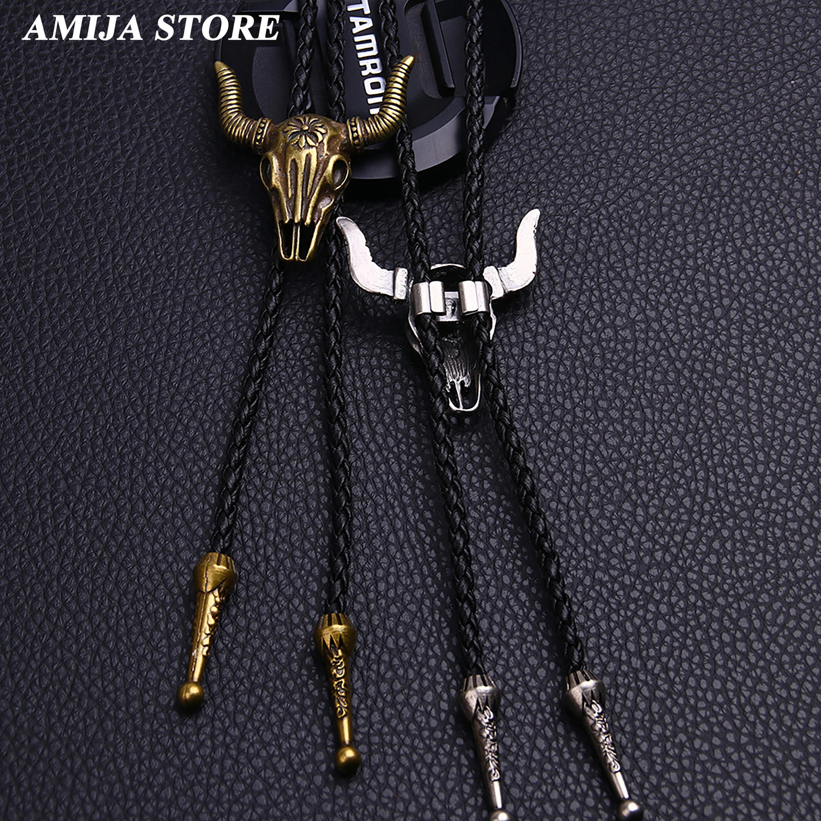 Vintage Western Cowboy Jazz Hat Alloy Mens Bolo Tie Men Women Leather Rope Long Necklace Sweater Shirt Chain Tie Men Accessories 250430