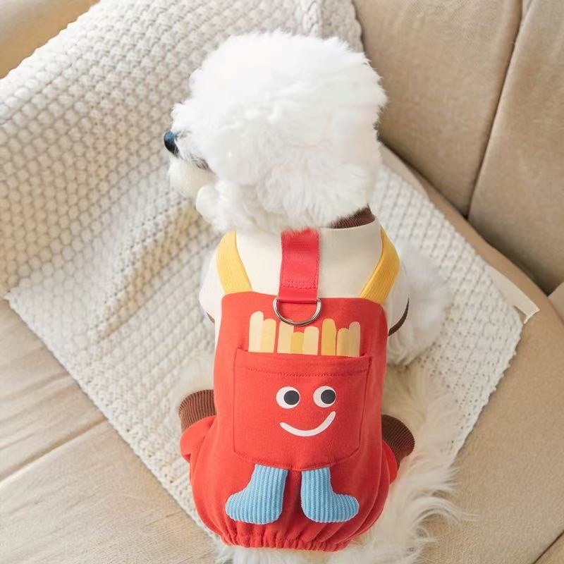 T00105Dog clothes spring thin traction overalls pet four-legged clothes Bichon Teddy Maltese small dog