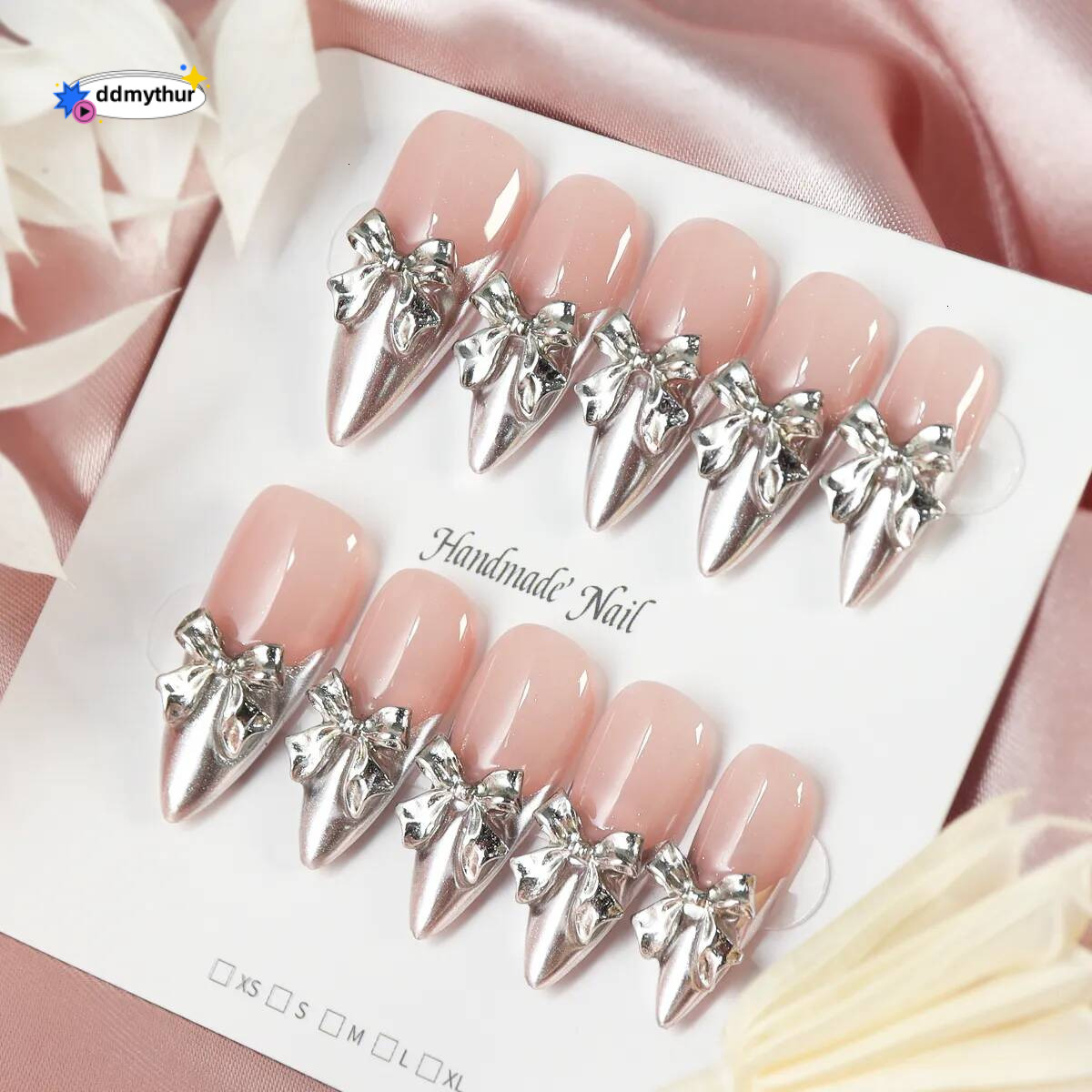 ddmythur Metallic Glossy Al Press-On Nails Kit - 2024 Collection ddmythur