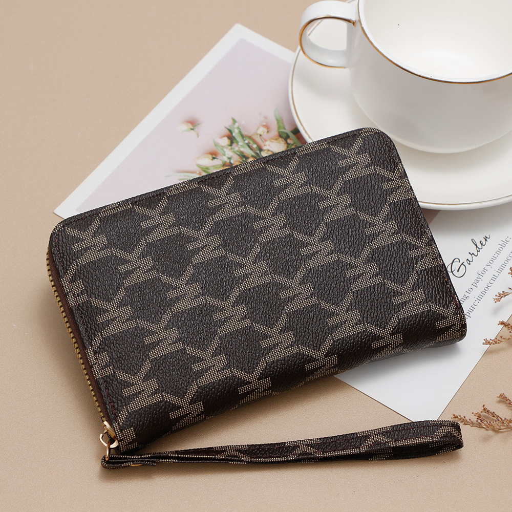 Designer Wallet New Printed Single Pull Women S Business Commuter Large Capacity Zipper Wallet Artistic Handbag Luxury Wallet Key Pouch