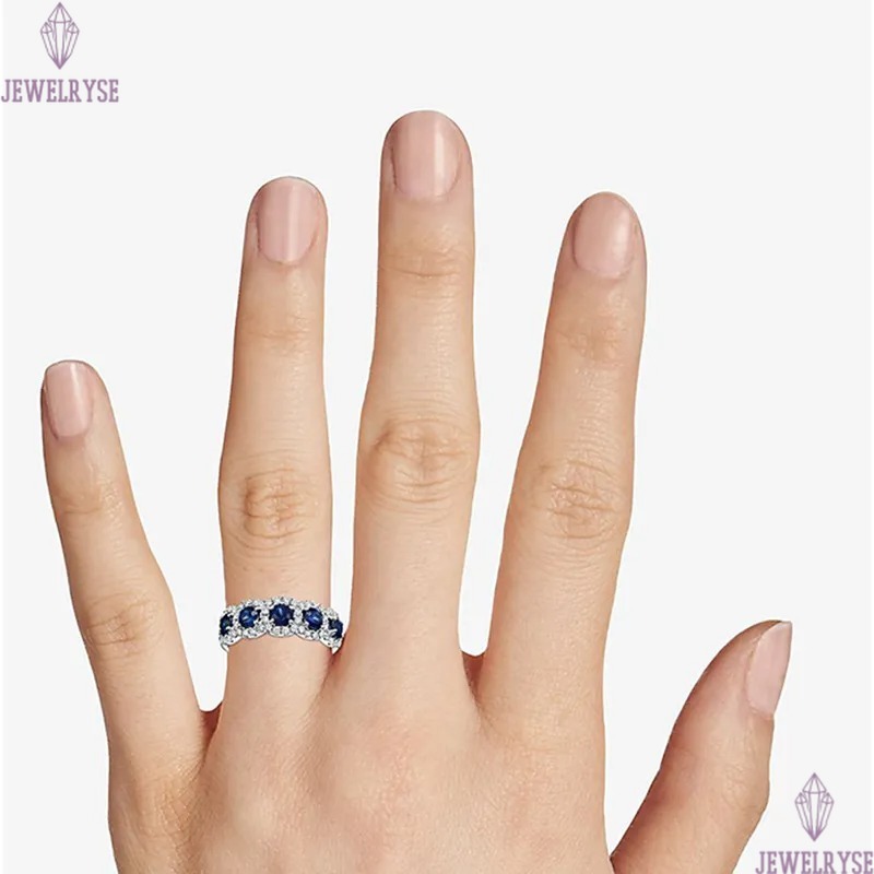 Choucong Handmade Wedding Rings Luxury Jewelry 925 Sterling Silver Fill Blue Sapphire CZ Diamond Gemstones Party Eternity Women Engagement Band Ring F