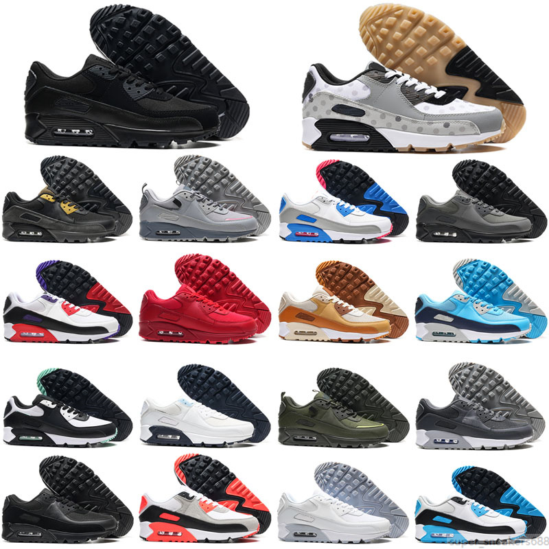 Fashion Men Sneakers Shoes Classic 90 Men and women sport Shoes Sports Trainer Cushion 90 Surface Breathable Sports Shoes size 36-45
