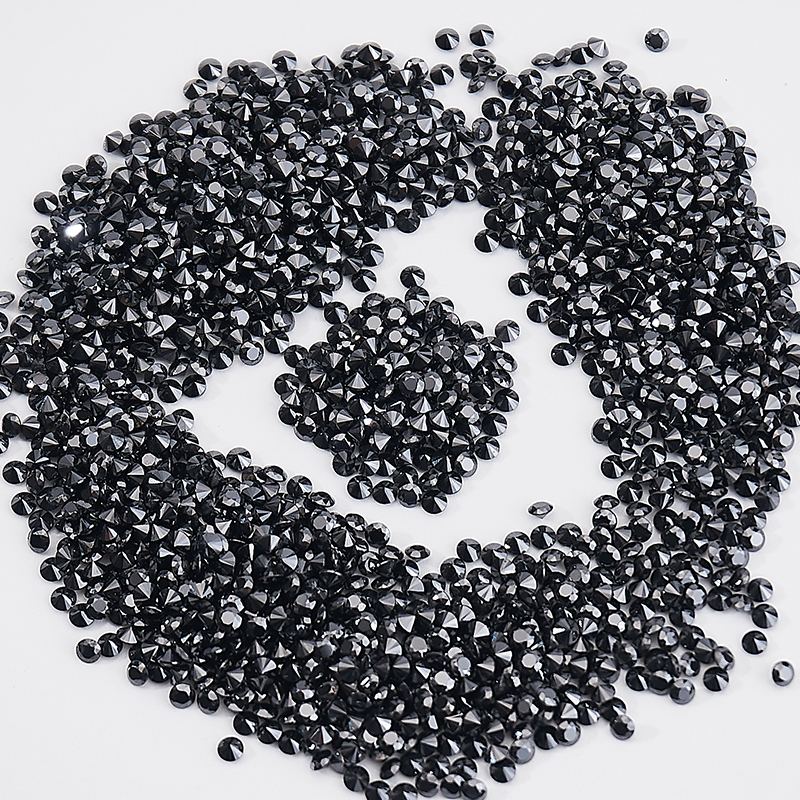 Small Size 0.7-3.0mm Melee Moissanite Stone Black Color VVS Loose Gemstone Moissanite Diamond Manufactured Beads for Jewelry Making