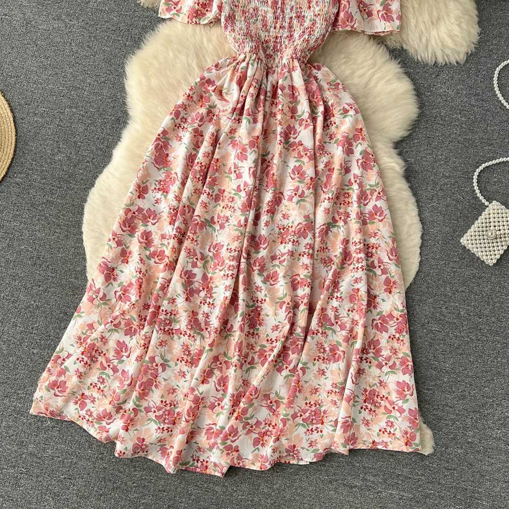 YoooMuoo Fashion Printed Long Summer Dress Womens Vacation Style A-line Shoulder Beach Dress Korean Party Tank Top W250430