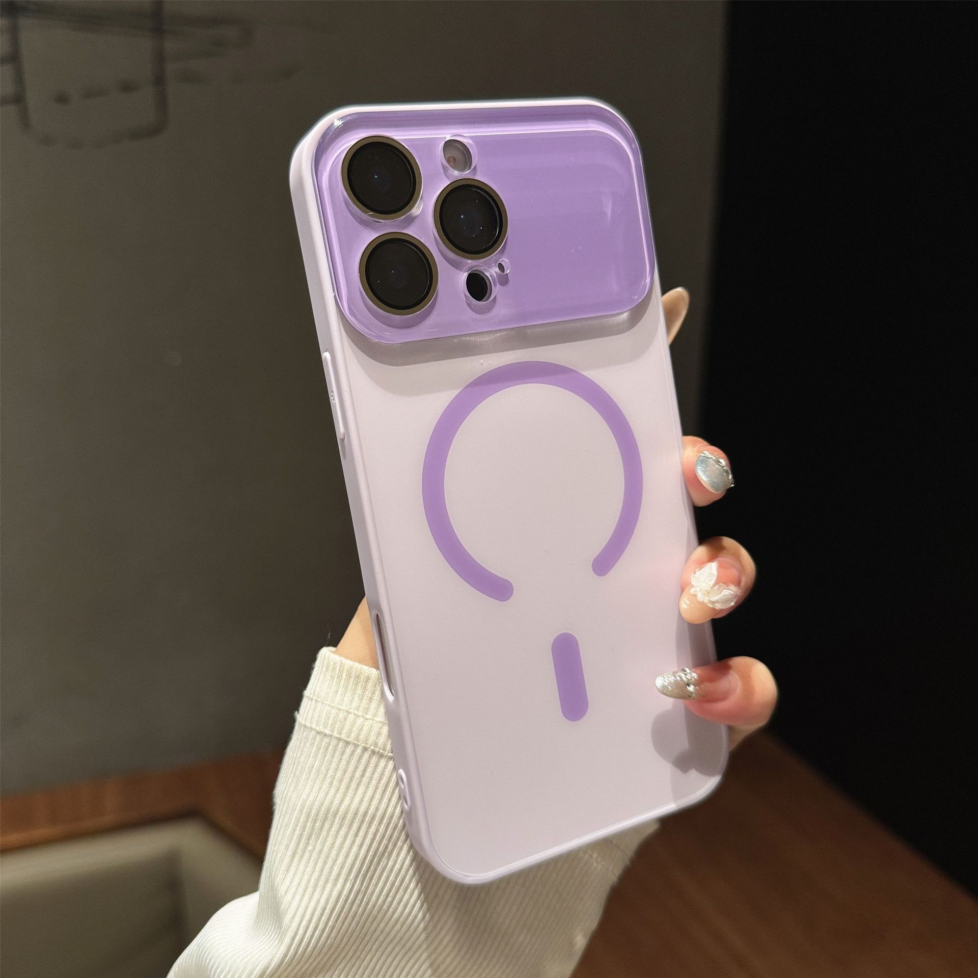 Large Window Matte Skin Feel Magnetic Phone Case iPhone 17 Pro Max Compatible with Apple 16/15 Macaron Hard Case